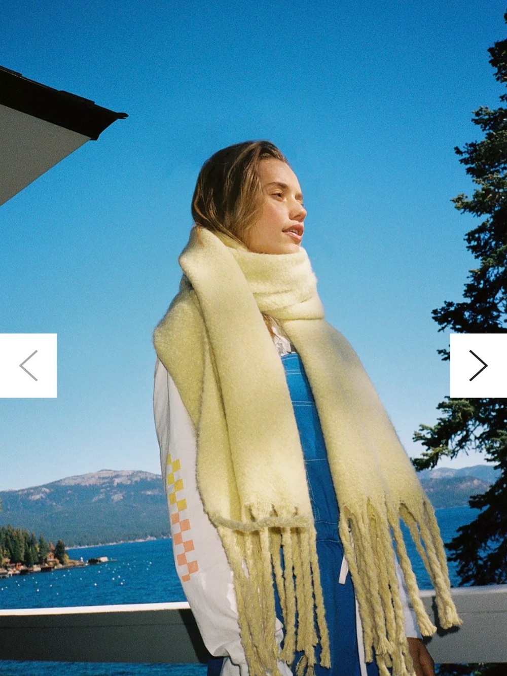 New Urban Outfitters scarf, textured wide silhouette accessory with fringe